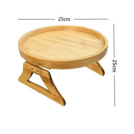 Wooden Sofa Foldable Tray Clip-on Sofa Armrest Tray Coffee Drink Snacks Holder - Aimall