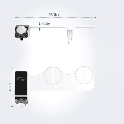 Bidet Toilet Seat Dual Nozzles Self-Cleaning Wash Hot Cold Mixer Water Sprayer