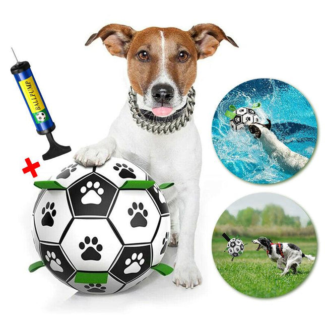 Interactive Pet Football Dog Toys Grab Tabs Outdoor Training Soccer Chew Balls - Aimall