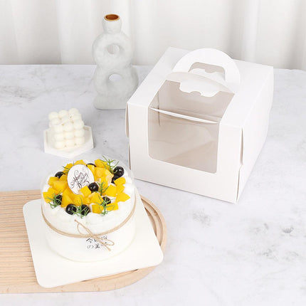 50pcs Portable Cake Boxes with Open Window for Birthday Party Cake Packaging
