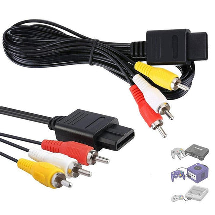 2x RCA AV Audio Video Composite Cable Cord SUPER SNES GAMECUBE GC NINTENDO N64 - Aimall