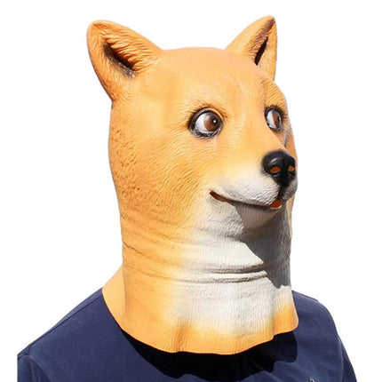 Funny Yellow Dog Animal Headgear Costume Spooky Party Props for Cosplay Fun