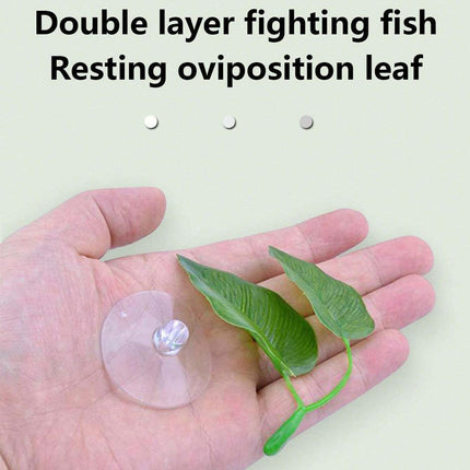 4pcs Aquarium Decoration Artificial Betta Fish Leaves Resting and Spawning Set