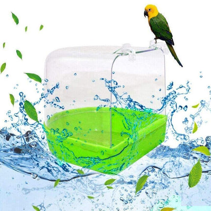 Bird Water Bath Tub For Pet Cage Hanging Bowl Parrot Birdbath Pet Cleaning - Aimall