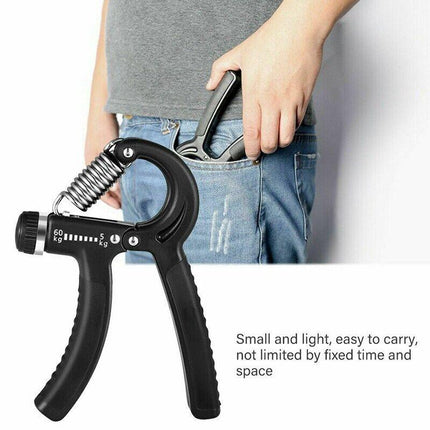 Adjustable Power Hand Grip Forearm Exerciser Gripper Strengthener Trainer 5-60Kg