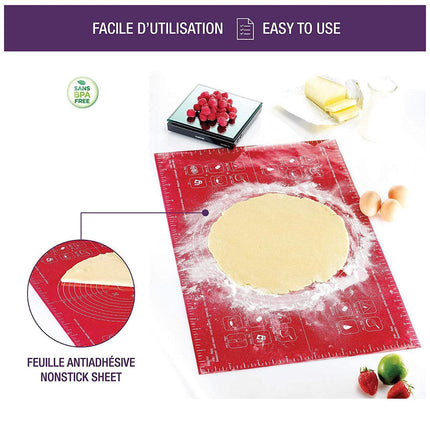 Reusable Non-Stick Silicone Rolling Dough Mat Cake Pastry Baking Fondant Sheet - Aimall