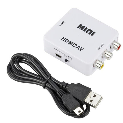 HDMI to RCA Composite AV CVBS 3RCA Video Cable Converter 1080p Downscaling White - Aimall