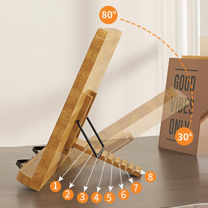 Wooden Adjustable Reading Stand Multifunctional Book Holder Bracket for Desk