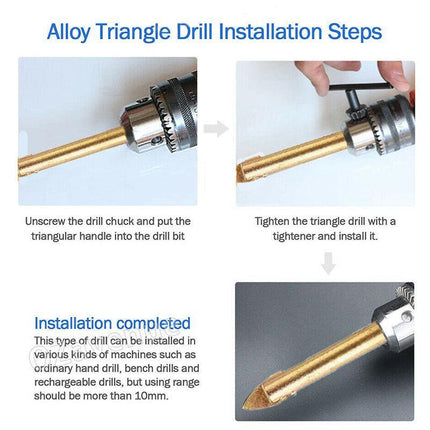 10X Titanium Ceramic Tile Glass Drill Bit Cross Spear Head 6mm - Aimall