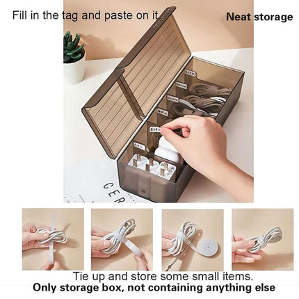 Large Capacity Data Cable Organizer Box With Lid USB Power Charging Cable Box