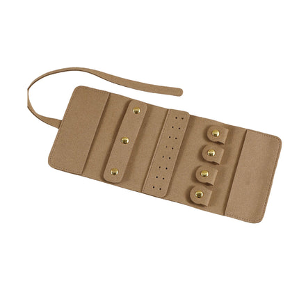 Portable Microfiber Jewelry Storage Bag Roll Organizer for Earrings Necklaces