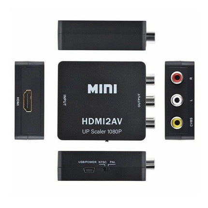 HDMI to RCA Composite AV CVBS 3RCA Video Cable Converter 1080p Downscaling Black