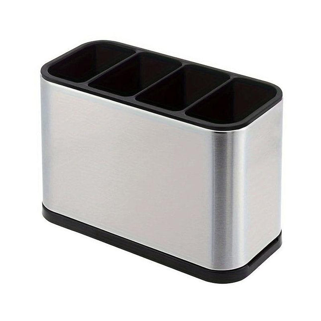 4Compartments Stainless Steel Cutlery Holder Chopsticks Storage Organizer Bucket