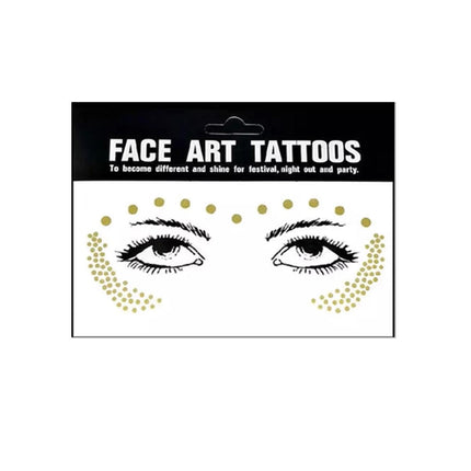 8Style Women Girl Face Gold Shine Body Temporary Tattoo Freckle Art Tattoo Paper - Aimall