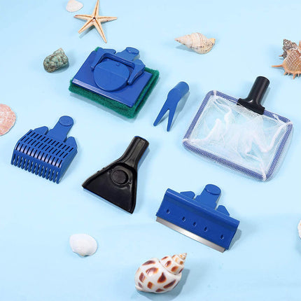 5 in1 Water Aquarium Cleaning Tool Fish Tank Gravel Vacuum Glass Cleaner Brush