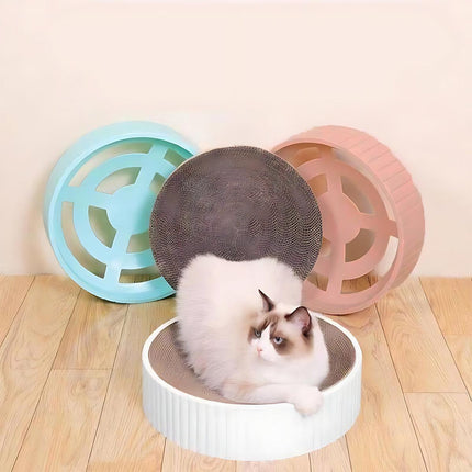 2In1 Cat Scratching Board Round Cat Scratcher Pad Lounge Bed Bowl Pet Sofa House