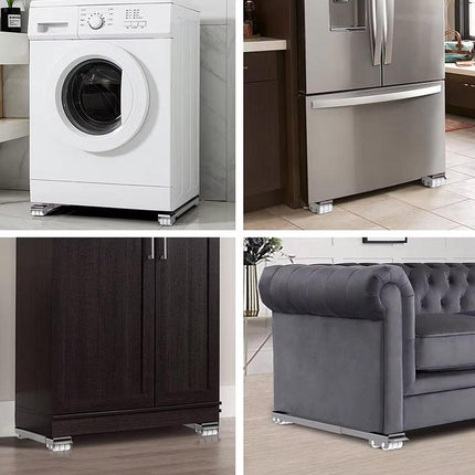 2pcs Adjustable Refrigerator Washing Machine Base Stand Movable Support Shelf