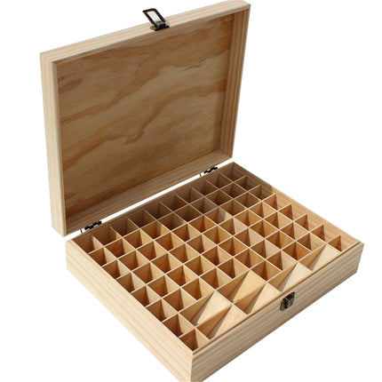 74 Slot Wooden Essential Oils Storage Box 1 Tier Bottle Organizer Rack