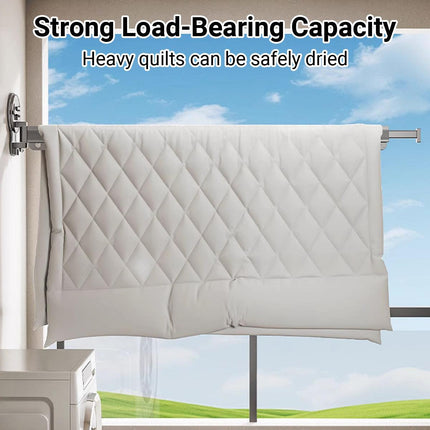 2/3/4-Bar Adjustable Foldable Retractable Clothes Drying Rack Suction Cup Hanger