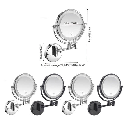 Folding Wall Mounted Makeup Mirror Telescopic Rotating Mirror for Hotel Bathroom