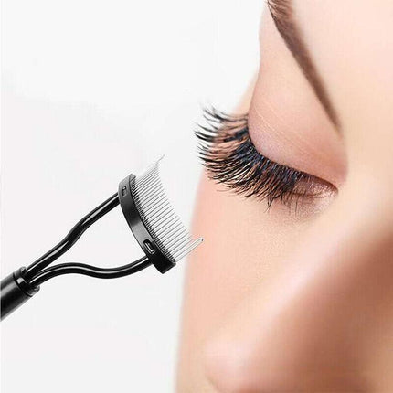 2 X Eyelash Comb Lash Separator Mascara Lift Curl Metal Brush Beauty Makeup Tool - Aimall
