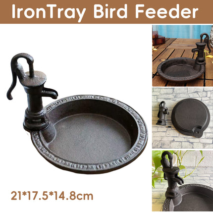 Iron Tray Bird Feeder Outdoor for Garden Yard Wild Birds Weatherproof Anti Rust