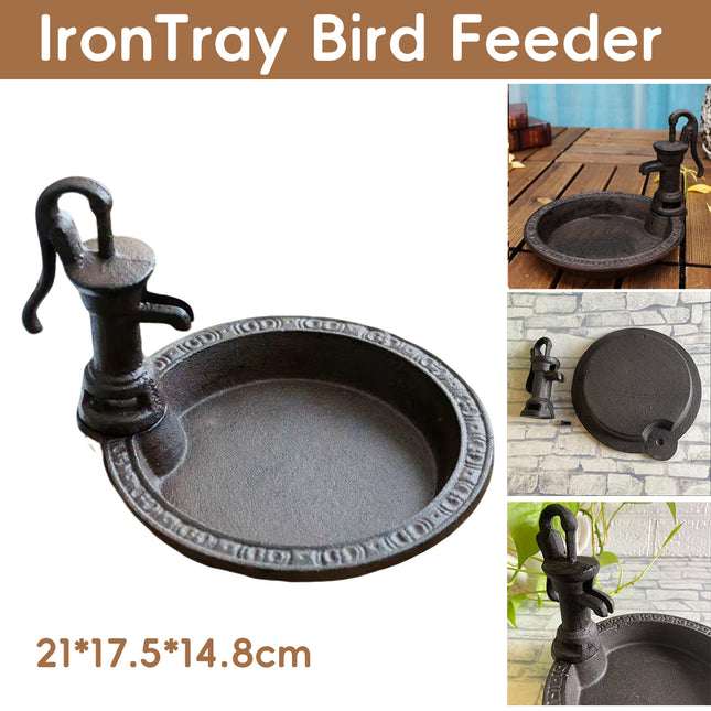 Iron Tray Bird Feeder Outdoor for Garden Yard Wild Birds Weatherproof Anti Rust