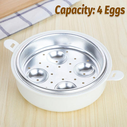Quick Breakfast Microwave Egg Steamer - 4 Egg Boiler for Home Kitchen