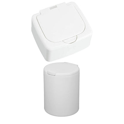 Small Plastic Desktop Storage Box with Lid Organizer Bucket for Office Home Use