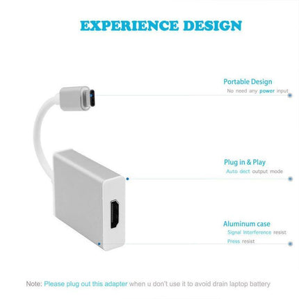 4K 3.1 USB Type-C to HDMI Adapter Cable Converter For MacBook Samsung Chromebook - Aimall