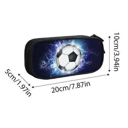 Multifunctional Football Pattern Pencil Case Cartoon Pen Bag for School Supplies