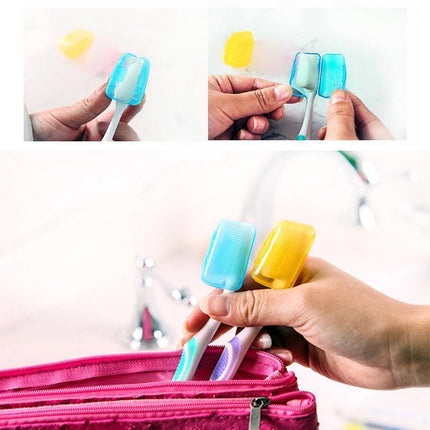 5Pcs Travel Toothbrush Head Cover Cap Case Outdoor Brush Cleaner Protector Au - Aimall