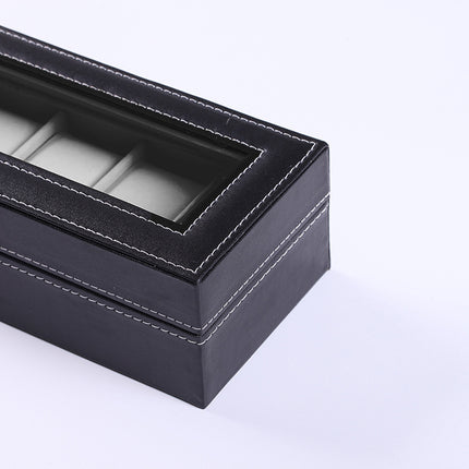 6 Grids Leather Watch Box Case Display Organizer Collection Storage Holder