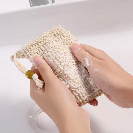 1/2/4/8X Flax Soap Exfoliating Bags with Foaming Net & Drawstring