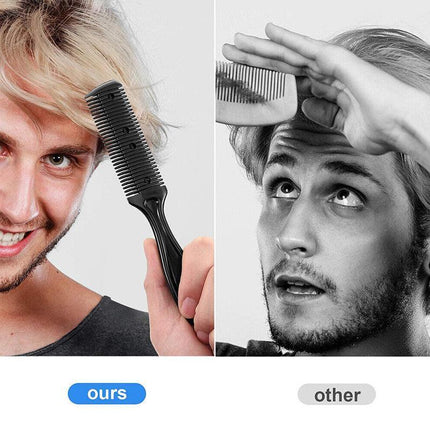 2PCS Razor Comb With Blades Razor Trimmer DIY Double Sides Hair Thinning Comb - Aimall