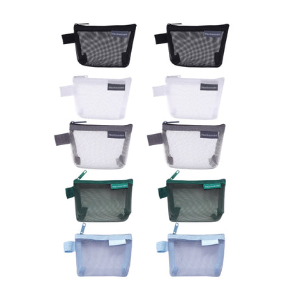 Mini Mesh Zipper Bags Storage Pouch Coin Purse ID Credit Card Holder Organizer