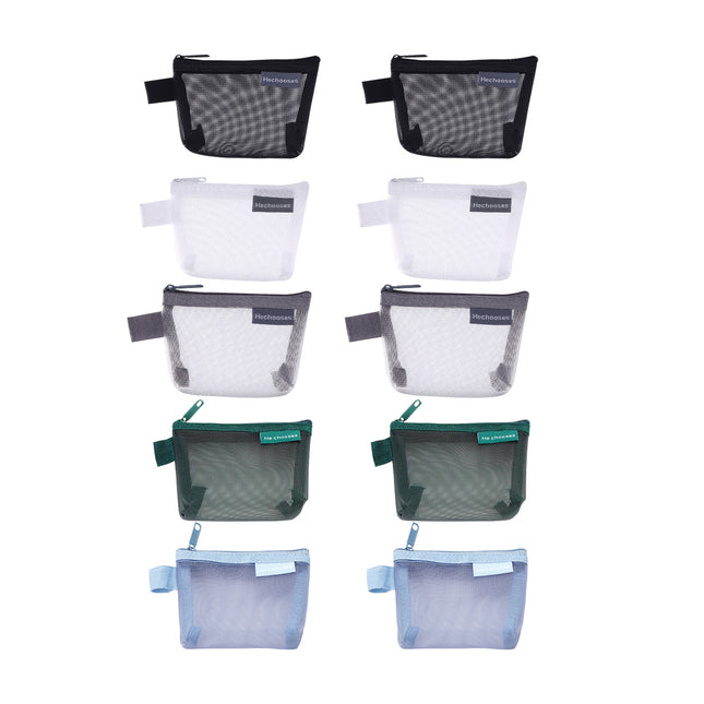 Mini Mesh Zipper Bags Storage Pouch Coin Purse ID Credit Card Holder Organizer
