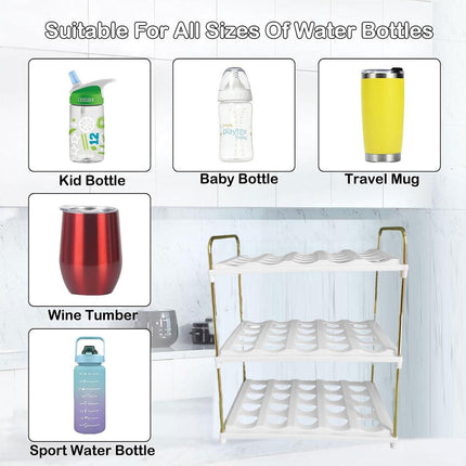 Adjustable Cup and Bottle Storage Rack Multifunctional Wine Thermos Holder Shelf