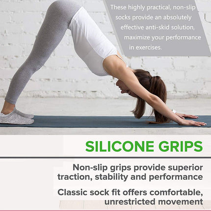 3 Pairs Ladies Women Sports Cotton Rich Pilates Yoga Non-Slip Grip Socks