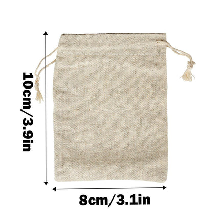 8X10Cm Small Bag Natural Linen Pouch Drawstring Burlap Jute Sack Jewelry Gift