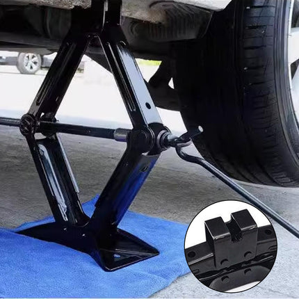 2 Ton Scissor Jack Car Van Wind Up Tyre Lift Chrome Crank Handle Emergency Tool