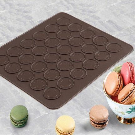 30 Cavities Macaroon Baking Tray Non Stick Mould Silicone Macaron Sheet Mat Au - Aimall
