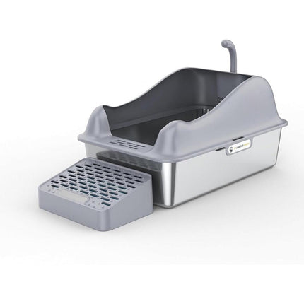 Stainless Steel Litter Box Durable Cat Litter Pan Open Design for Easy Cleaning