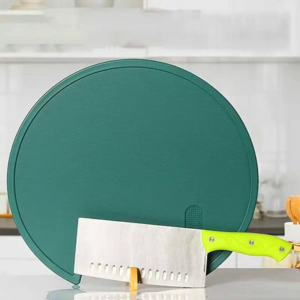 Round Green Plastic Kitchen Chopping Board Household Food Cutting Board Tool