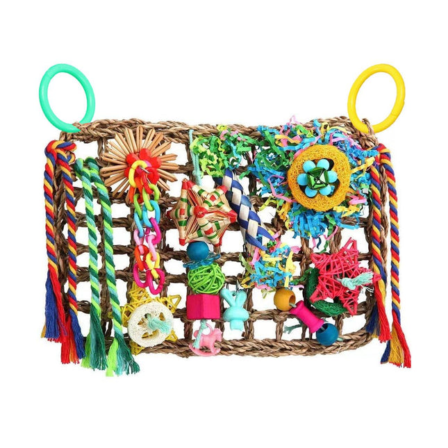 Bird Parrot Cage Toy Colourful Rattan Balls Puzzle Net Bird Supplies Accessories
