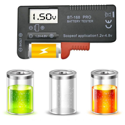 Digital Universal Battery Tester Fits AA AAA C D 9V and Button Cells LCD Display - Aimall