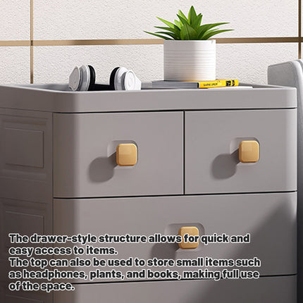 Plastic Multi Layer Drawer Cabinet Five Tier Bedroom Storage Organizer Space Saving