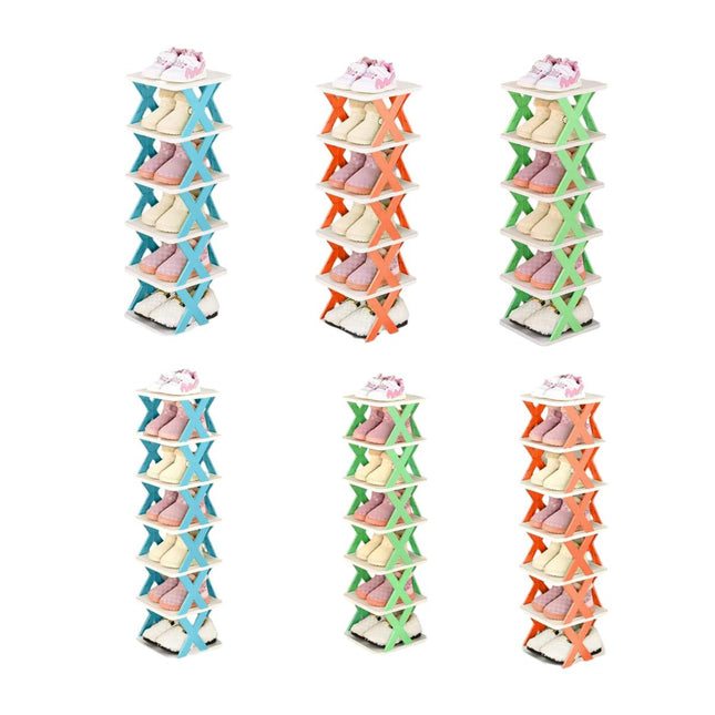 6/7 Tier Shoe Rack Space Saving Small Shoe Cabinet Storage Shelf Organizer