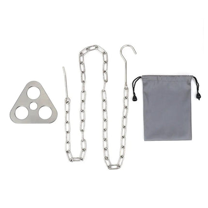 Outdoor Bonfire Rack Hanging Pot Picnic Fire Stand Stainless Steel Portable Foldable Tripod