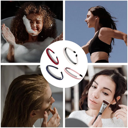 4pcs Headband with Teeth Non Slip Hairband for Women Hair Accessories Holder